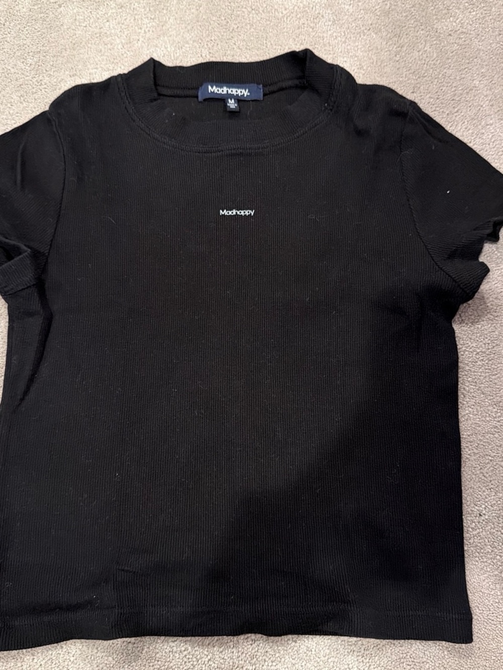 Madhappy Black Logo Ribbed Tee